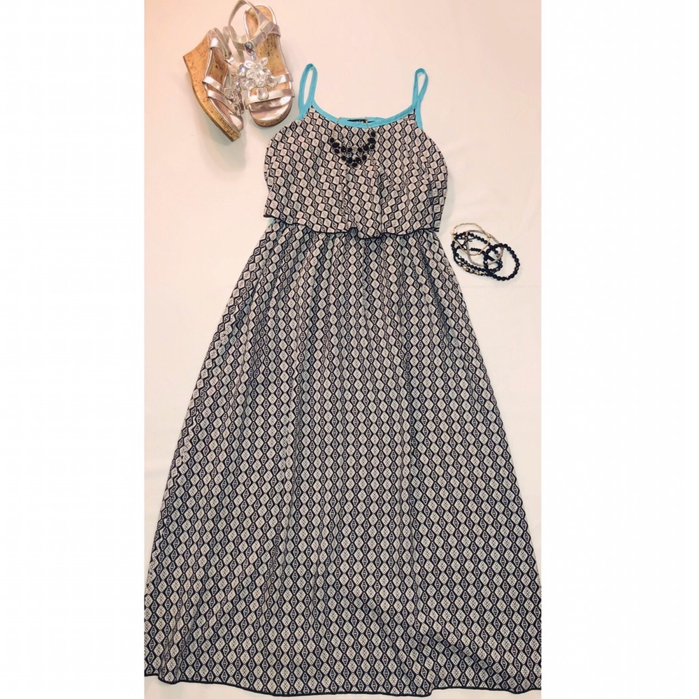 Black and white long kids dress